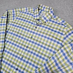 David Donahue Mens Large Multicolored Plaid Long Sleeve Button Down Dress Shirt
